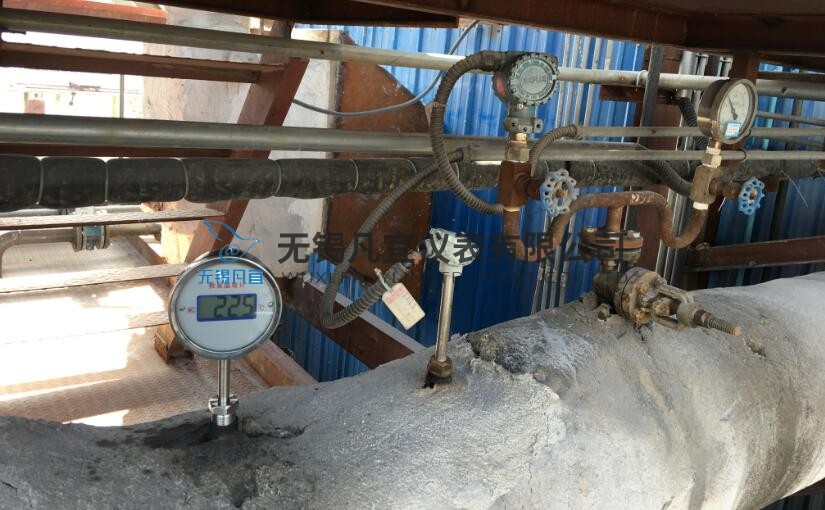 張家港天然氣鍋爐用雙金屬溫度計(jì)，熱電阻現(xiàn)場(chǎng)